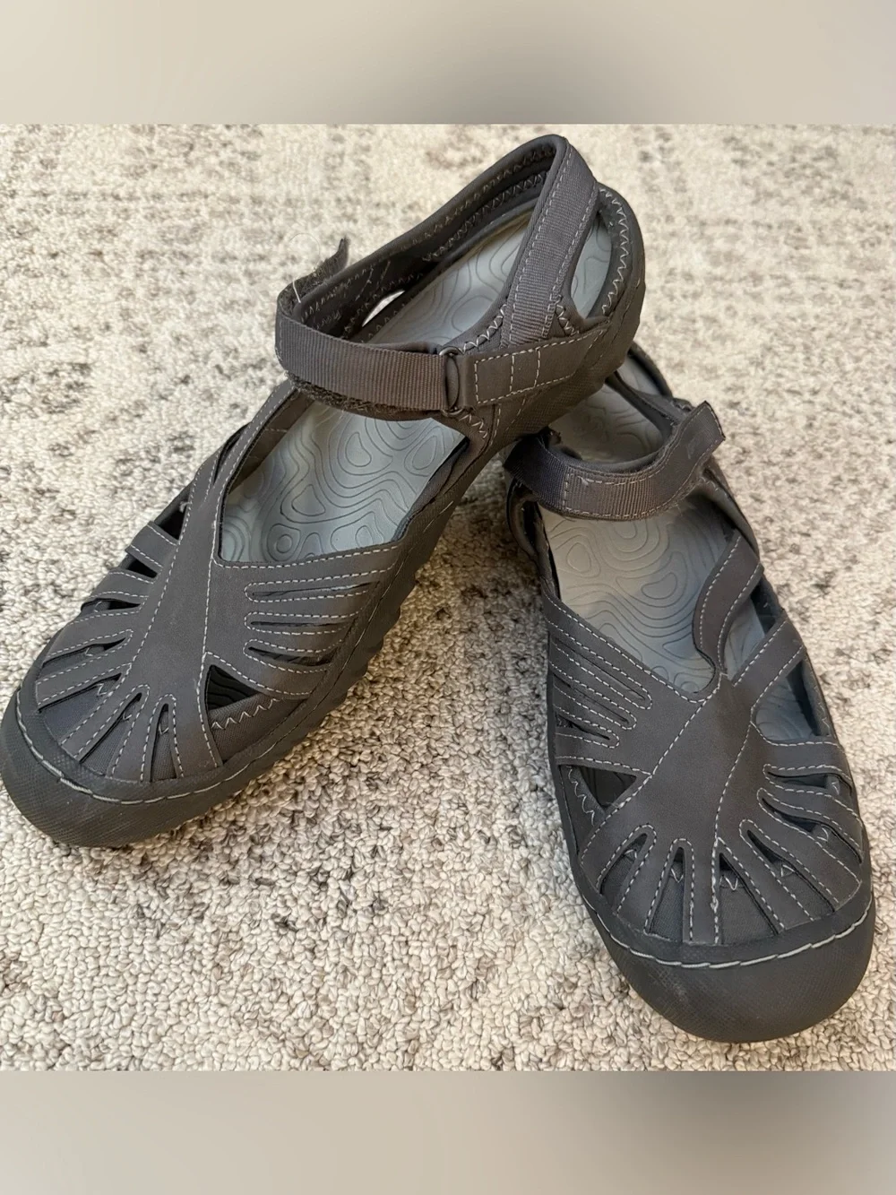 JSports By Jambu Poppy Grey Sports Sandals Womens Sz 10 Hiking